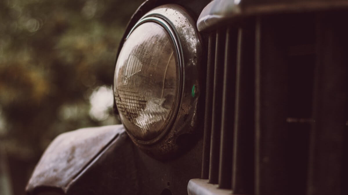 Picture of old car headlight